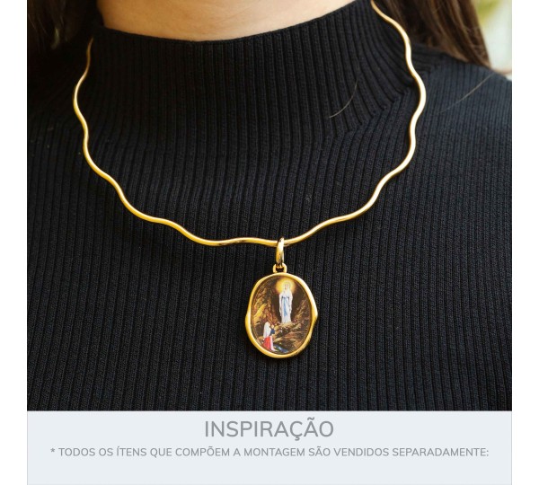 Pingente Nossa Senhora de Lourdes Ouro 35mm