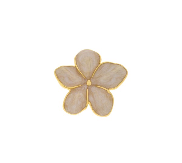Ponteira Flor Orgânica Ouro com Perolizado 37mm