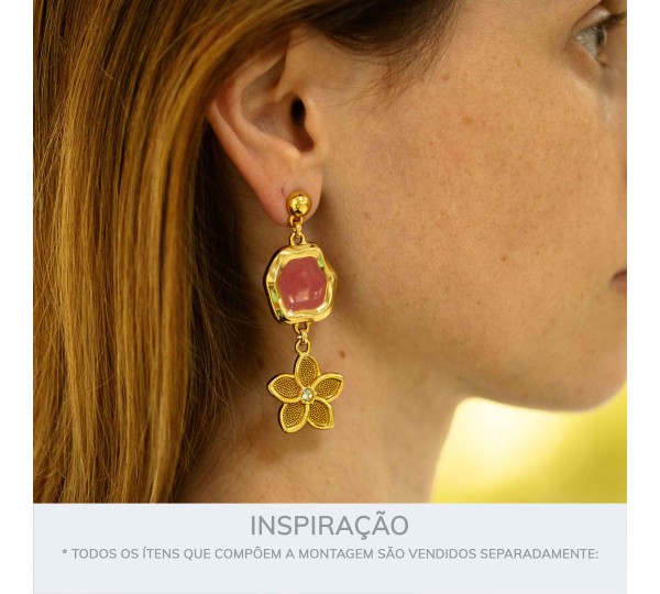 Pingente Flor Ouro 24mm