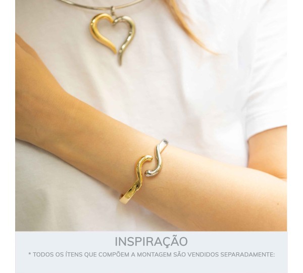 Pulseira Duo Simétrico Ouro com Níquel 69mm