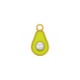 Pingente Abacate Ouro com Verde e Pérola 20mm