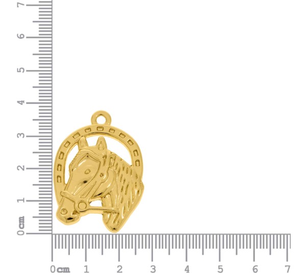 Pingente Cavalo Ouro 38mm