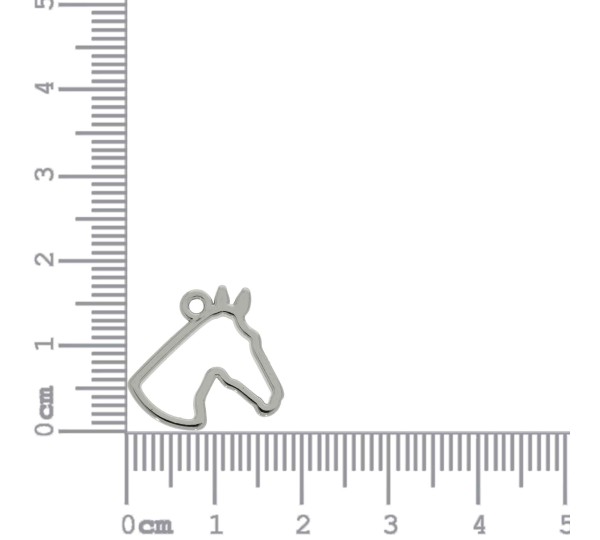 Pingente Cavalo Vazado Níquel 18mm