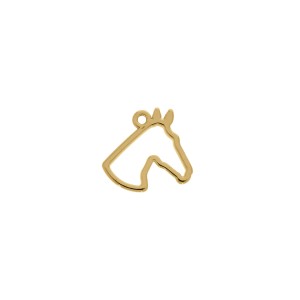 Pingente Cavalo Vazado Ouro 18mm