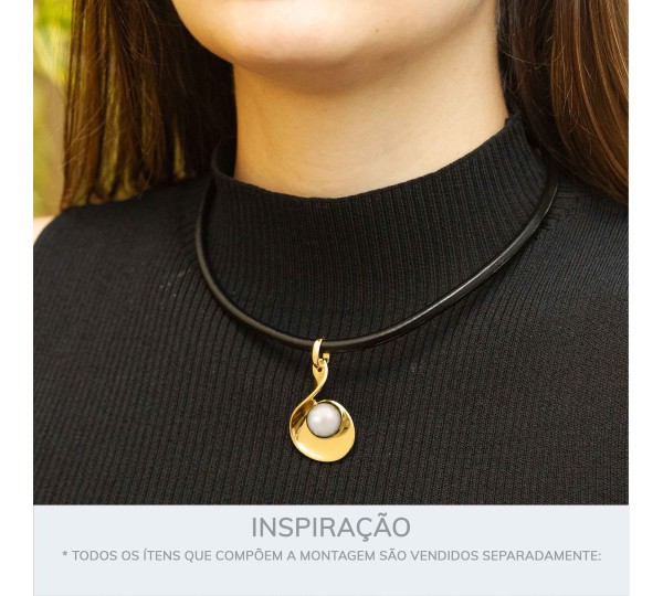 Pingente Gota Orgânica Ouro com Níquel 38mm