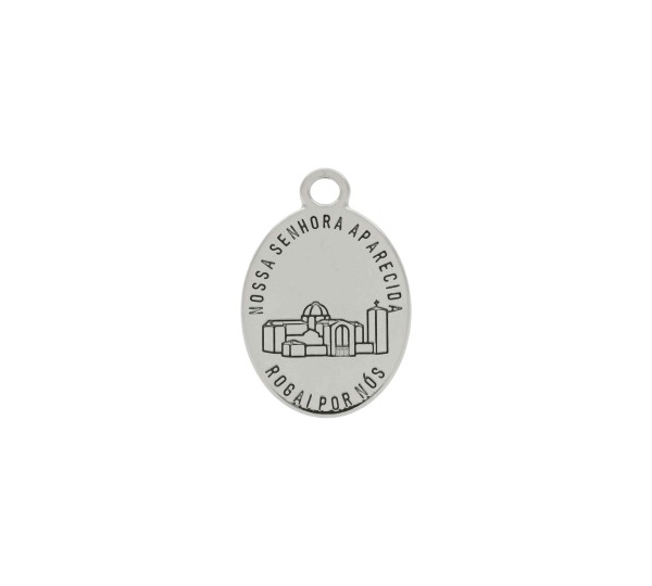 Pingente Nossa Senhora Aparecida Níquel 24mm