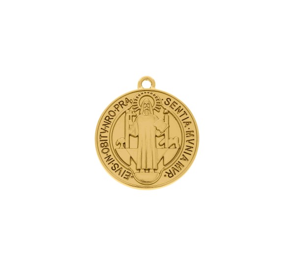 Pingente Medalha São Bento Ouro 29mm