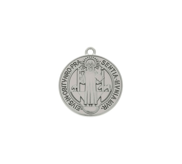 Pingente Medalha São Bento Níquel 29mm