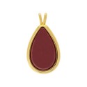 Pingente Gota Ouro com Bordô 63mm