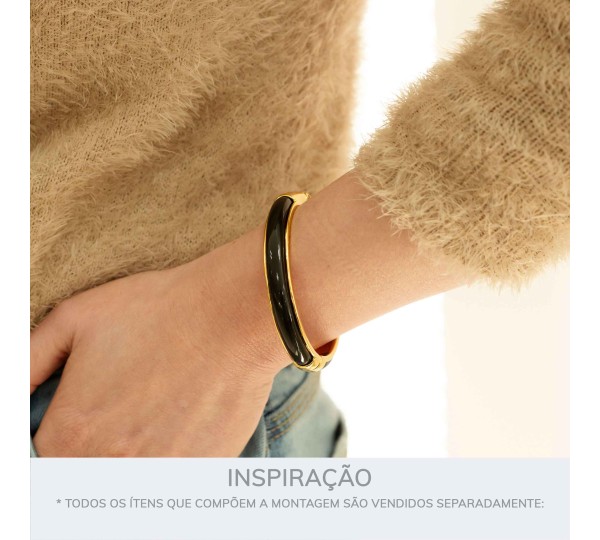 Pulseira Ouro com Preto 68mm