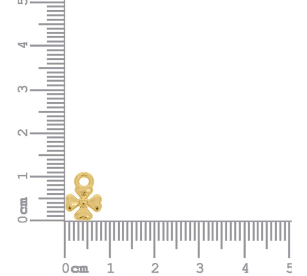 Pingente Trevo Da Sorte Ouro 10mm