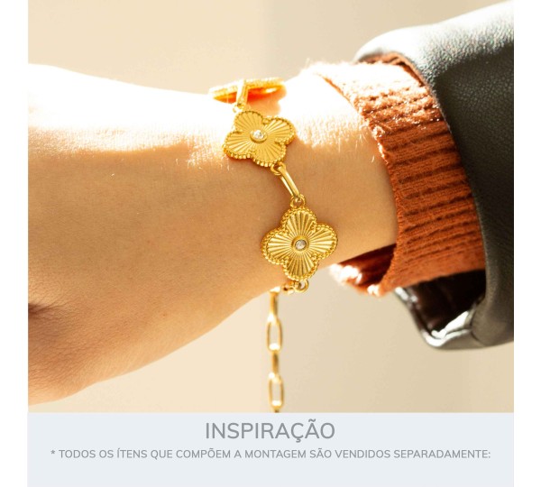 Pingente Trevo Ouro 18mm