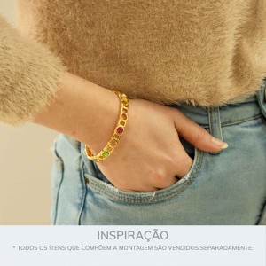 Pulseira Ouro com Strass 68mm