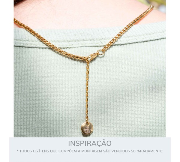 Pingente Redondo Personalizado Ouro 10mm