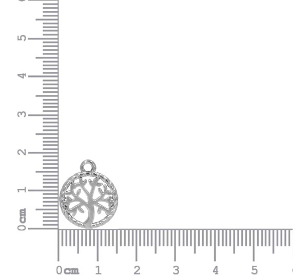 Pingente Medalha Árvore da Vida Níquel 18mm