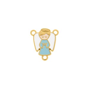 Entremeio Terço Anjo Ouro com Azul 23mm