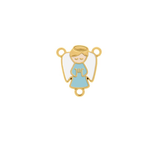 Entremeio Terço Anjo Ouro com Azul 23mm