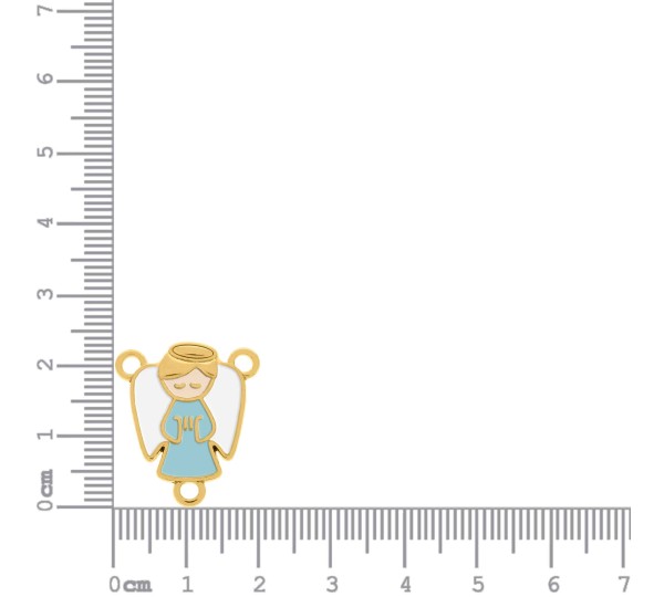 Entremeio Terço Anjo Ouro com Azul 23mm
