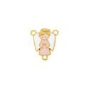 Entremeio Terço Anjo Ouro com Rosa 23mm