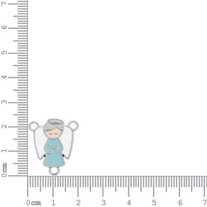 Entremeio Terço Anjo Níquel com Azul 23mm