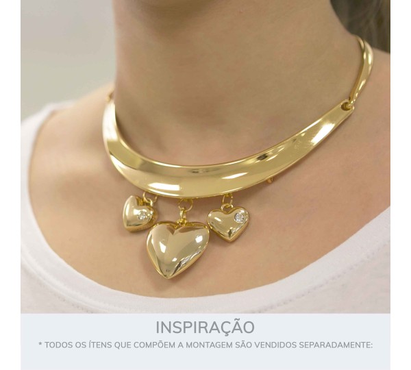 Pingente Coração Ouro 32mm
