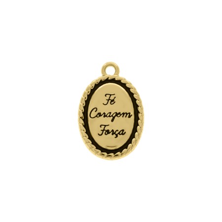 Pingente Medalha Santa Rita Ouro 23mm