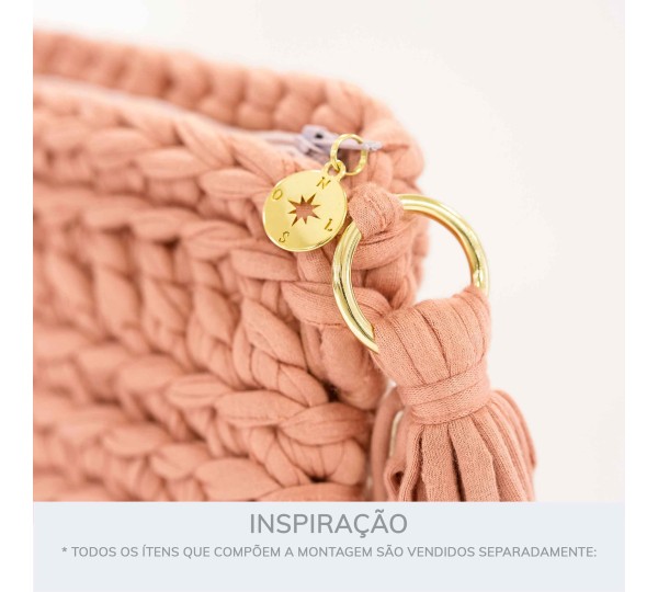 Pingente Rosa dos Ventos Ouro 18mm