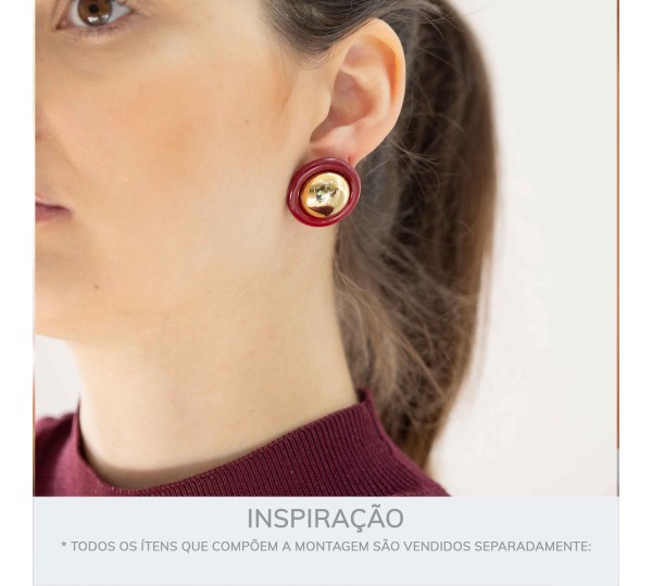 Brinco de Esfera Ouro com Bordo 26mm