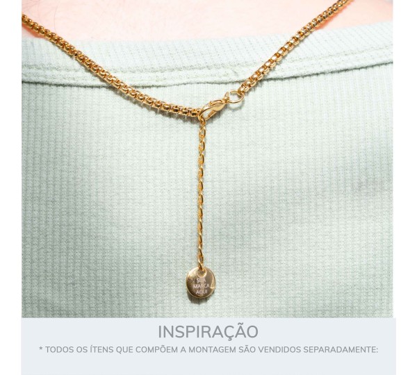 Pingente Redondo Personalizado Ouro 15mm