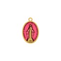 Pingente Nossa Senhora das Graças Ouro com Rosa 25mm