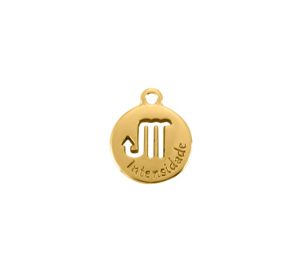Pingente Signo Escorpião Ouro 15mm