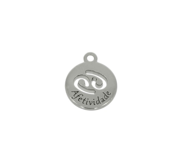 Pingente Signo Câncer Níquel 15mm