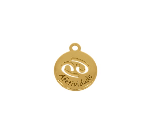 Pingente Signo Câncer Ouro 15mm
