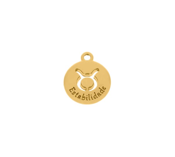 Pingente Signo Touro Ouro 15mm