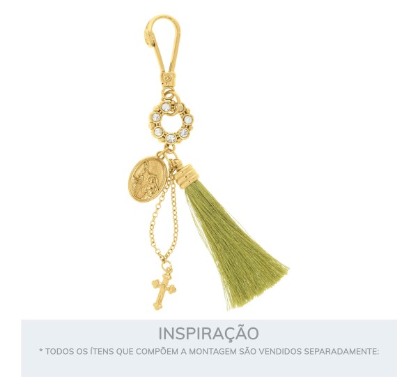 Pingente Medalha Santa Rita de Cassia Ouro 24mm