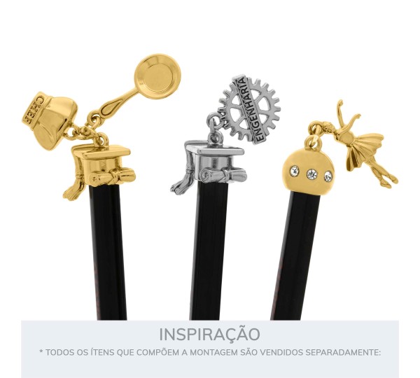 Ponteira Redonda Ouro com Strass 13mm