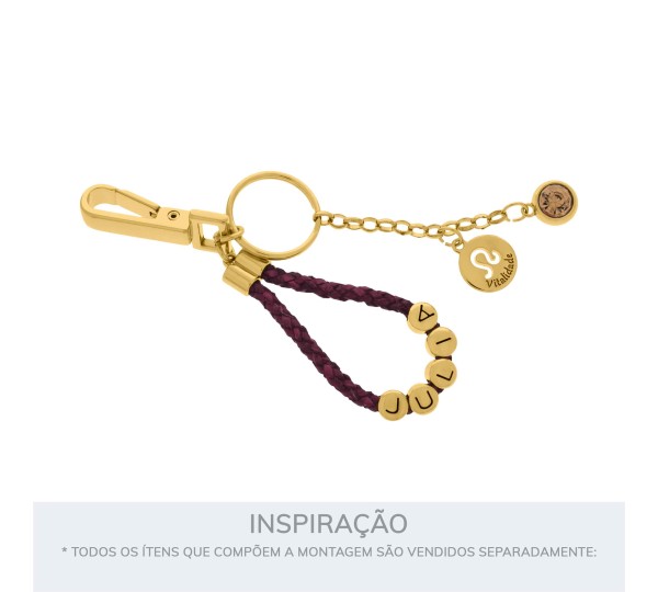 Passador Redondo Letra L Ouro 8mm