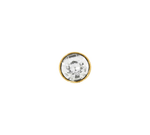 Botão de Costura Ouro com Strass 9mm
