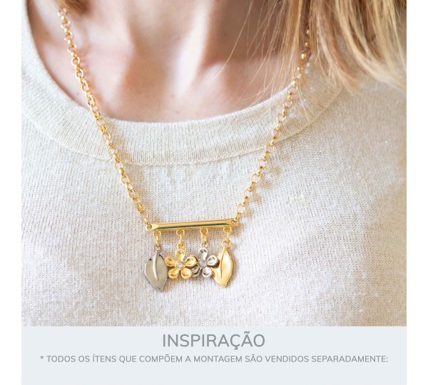 Pingente Folha Ouro 23mm