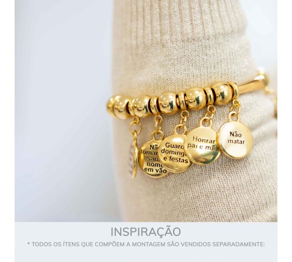 Base para Pulseira Redonda Ouro 72mm