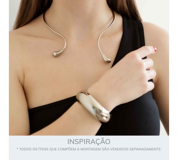 Maxi Bracelete Bold Prateado 78mm
