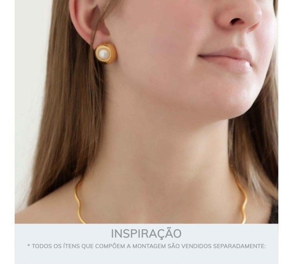 Brinco Ouro com Pérola 18mm