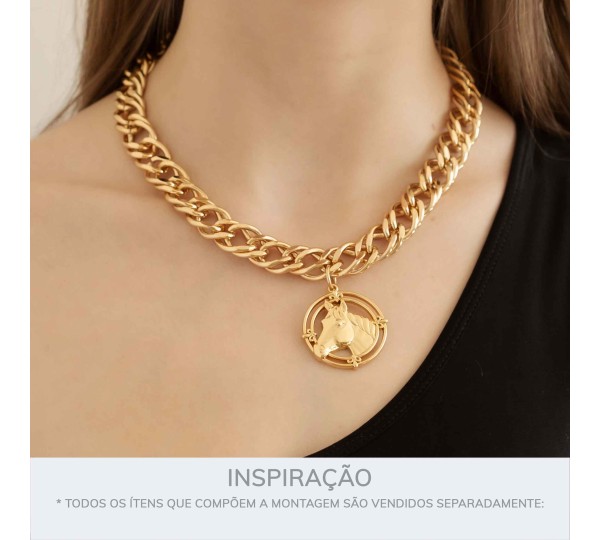 Pingente Cavalo Ouro 37mm