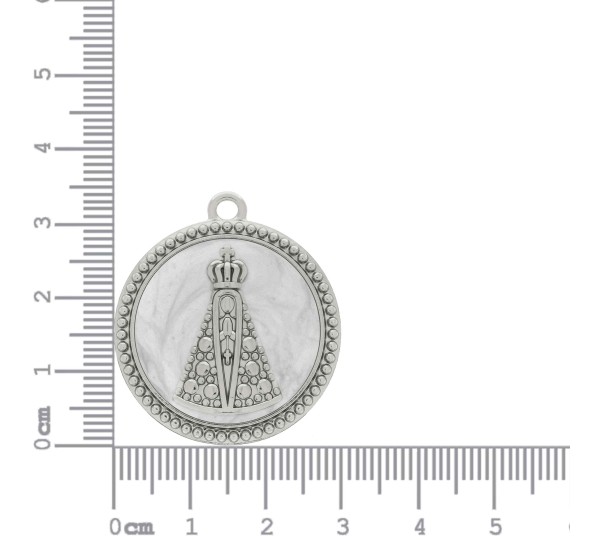 Pingente Nossa Senhora Aparecida Níquel 34mm