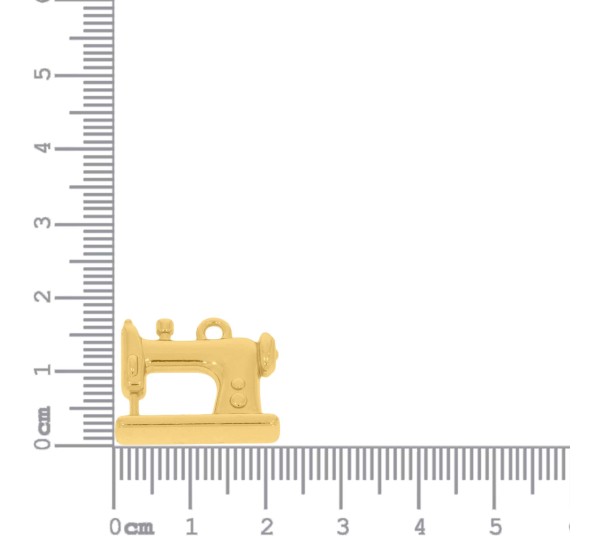 Pingente Máquina de Costura Ouro 17mm