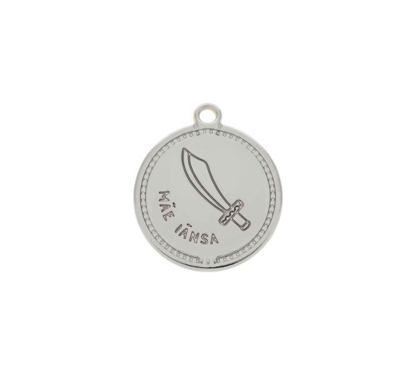 Pingente Iansã Ouro com Bordô 26mm