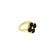 Anel Trevo Ouro com Preto N° 21