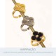 Anel Trevo Ouro com Preto N° 21