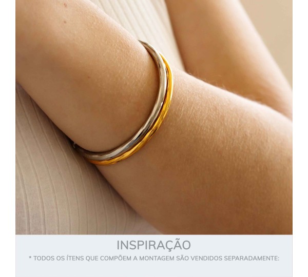 Bracelete Dourado Luxo 70mm