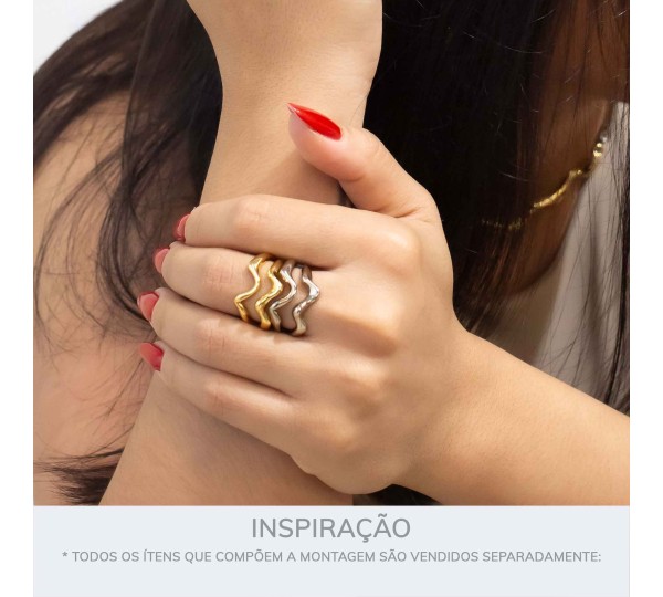 Anel Wave Ouro N° 21